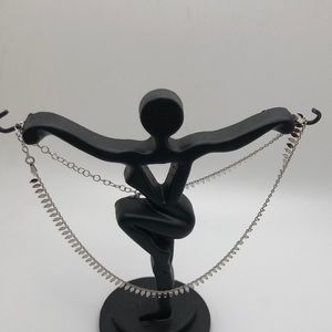 Alwand Vahan AV 925 Silver Petal Chain Chocker Necklace Reversible